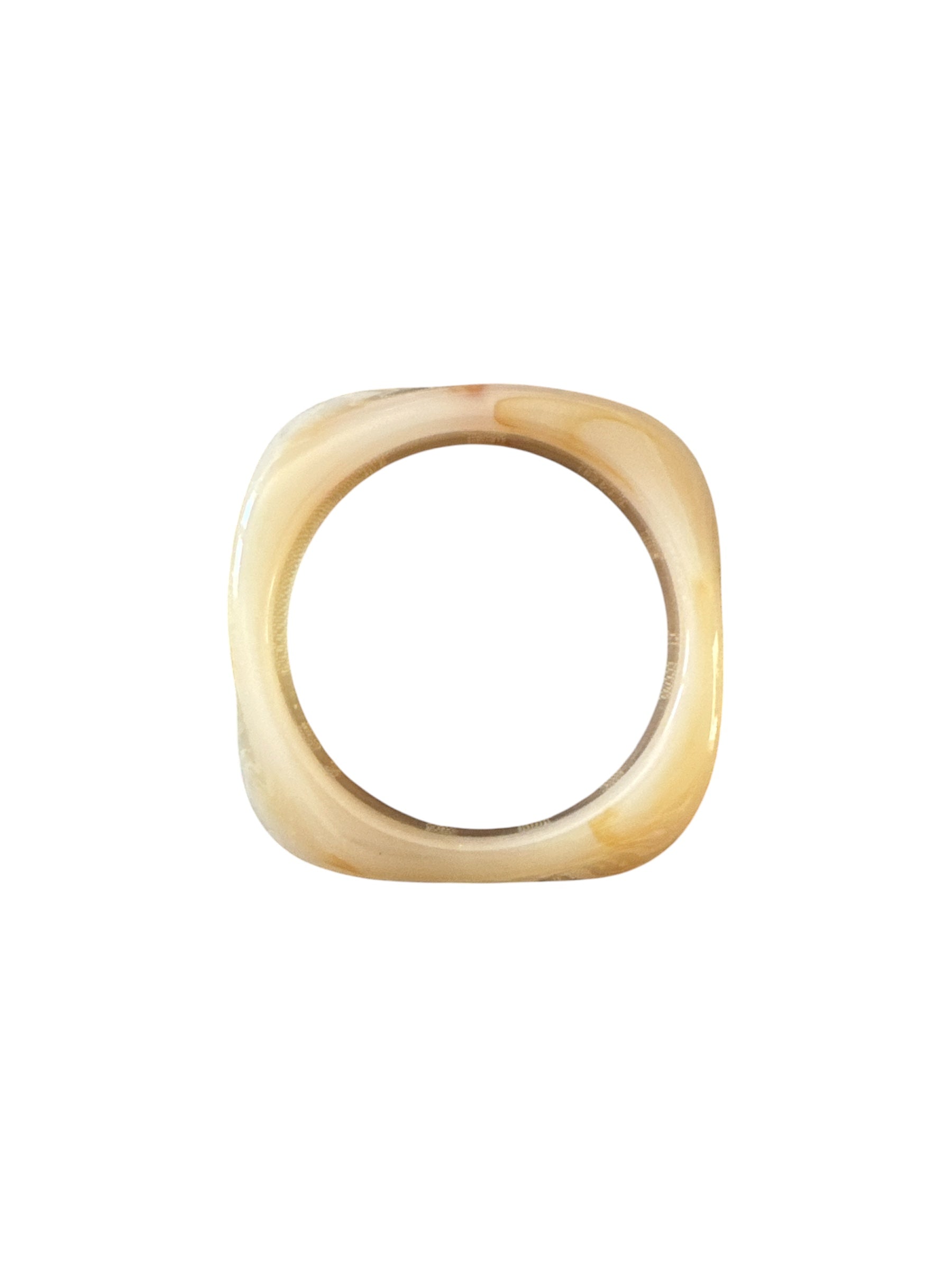 Jonc résine beige marbré