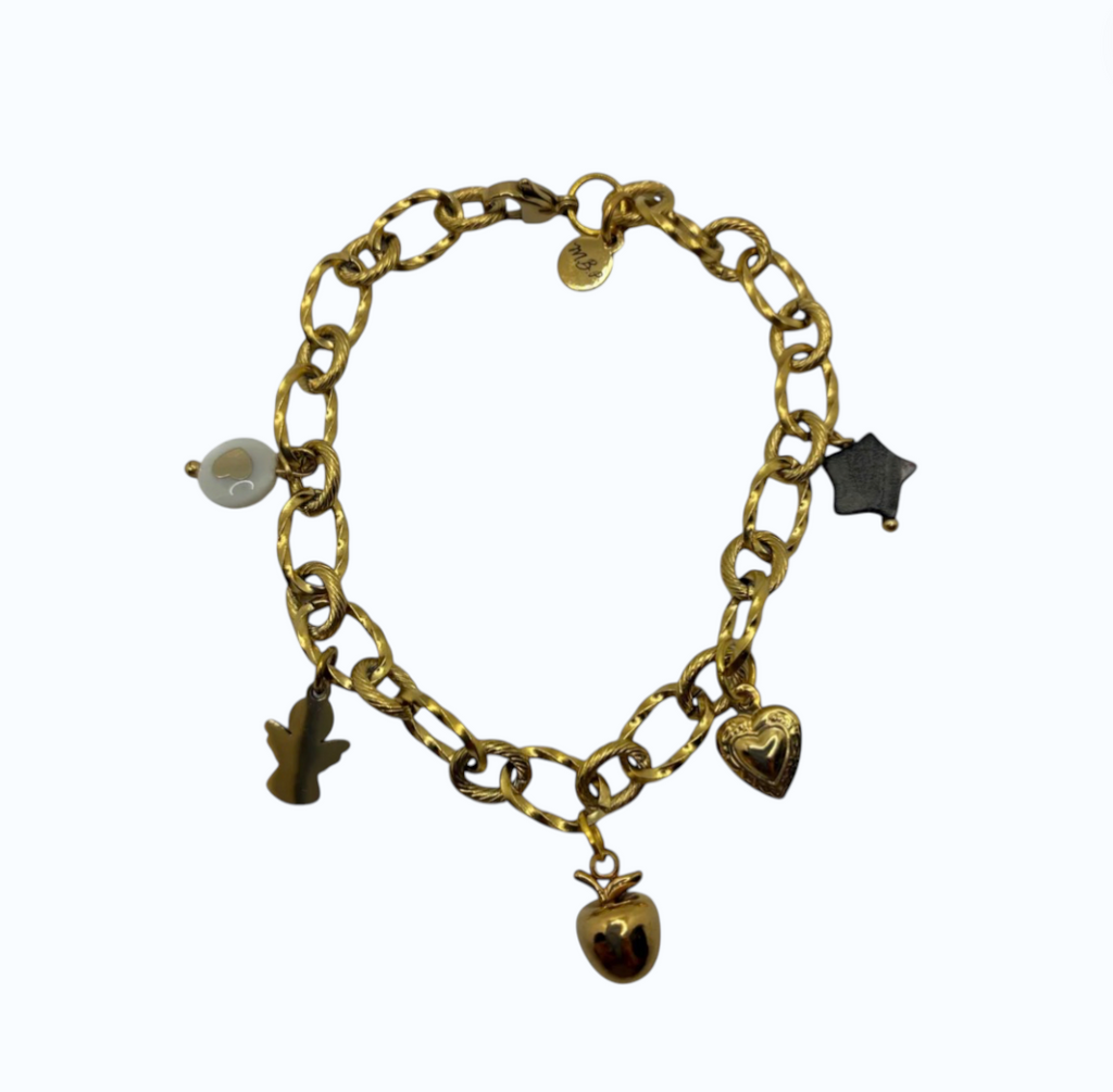 Bracelet à Breloques Noir et Or - Micasa Bijoux