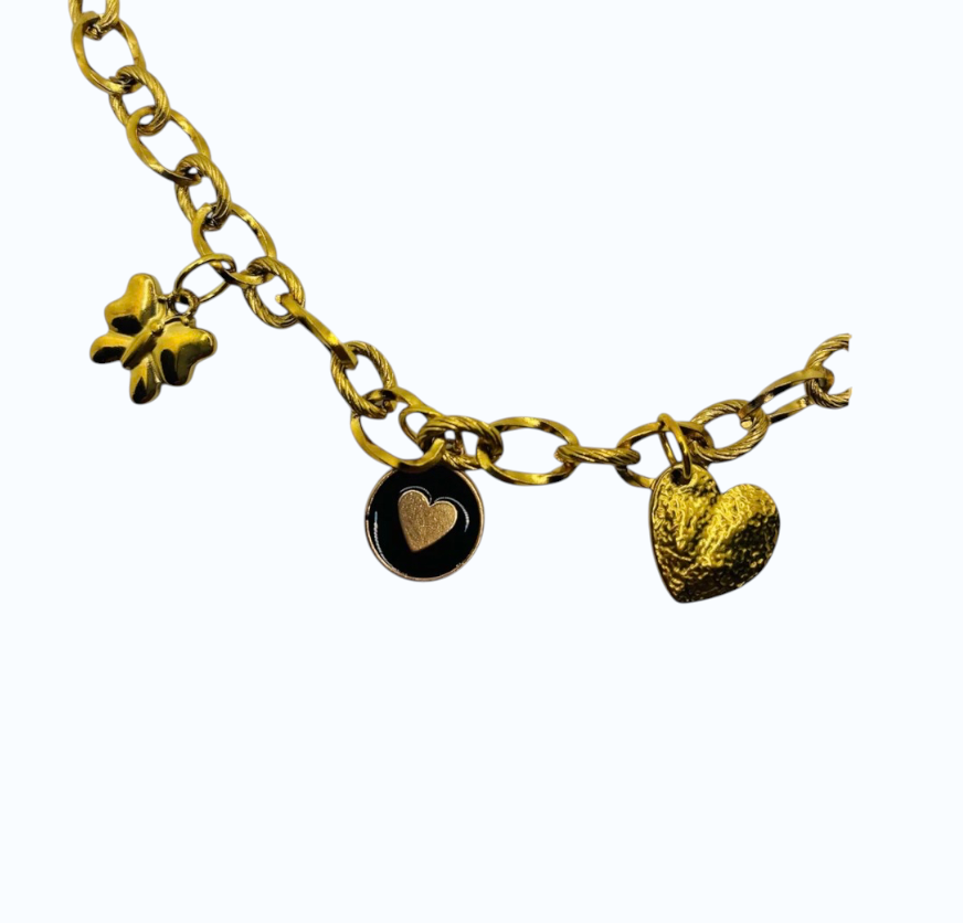Collier à Breloques So Goudes  Noir et Or - Micasa Bijoux