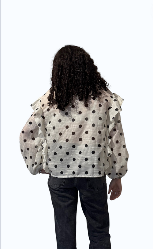 Blouse à pois manches longues