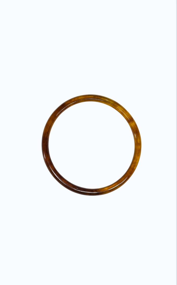 Petit jonc résine effet écaille caramel
