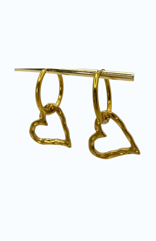Boucles d'oreilles créoles cœur doré micasa bijoux