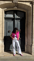 Jean à clous blanc