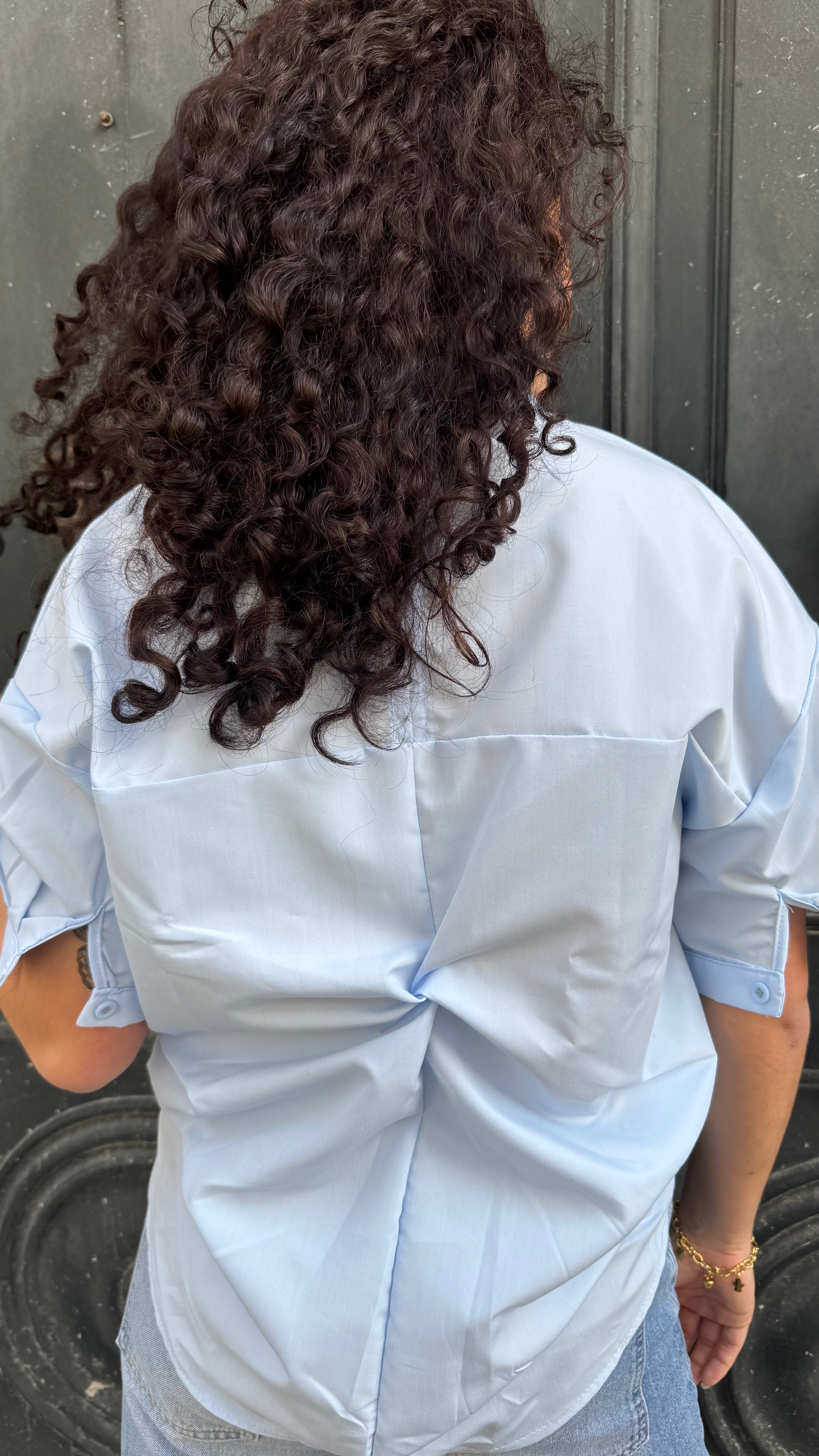 Chemise bleu ciel manches courtes