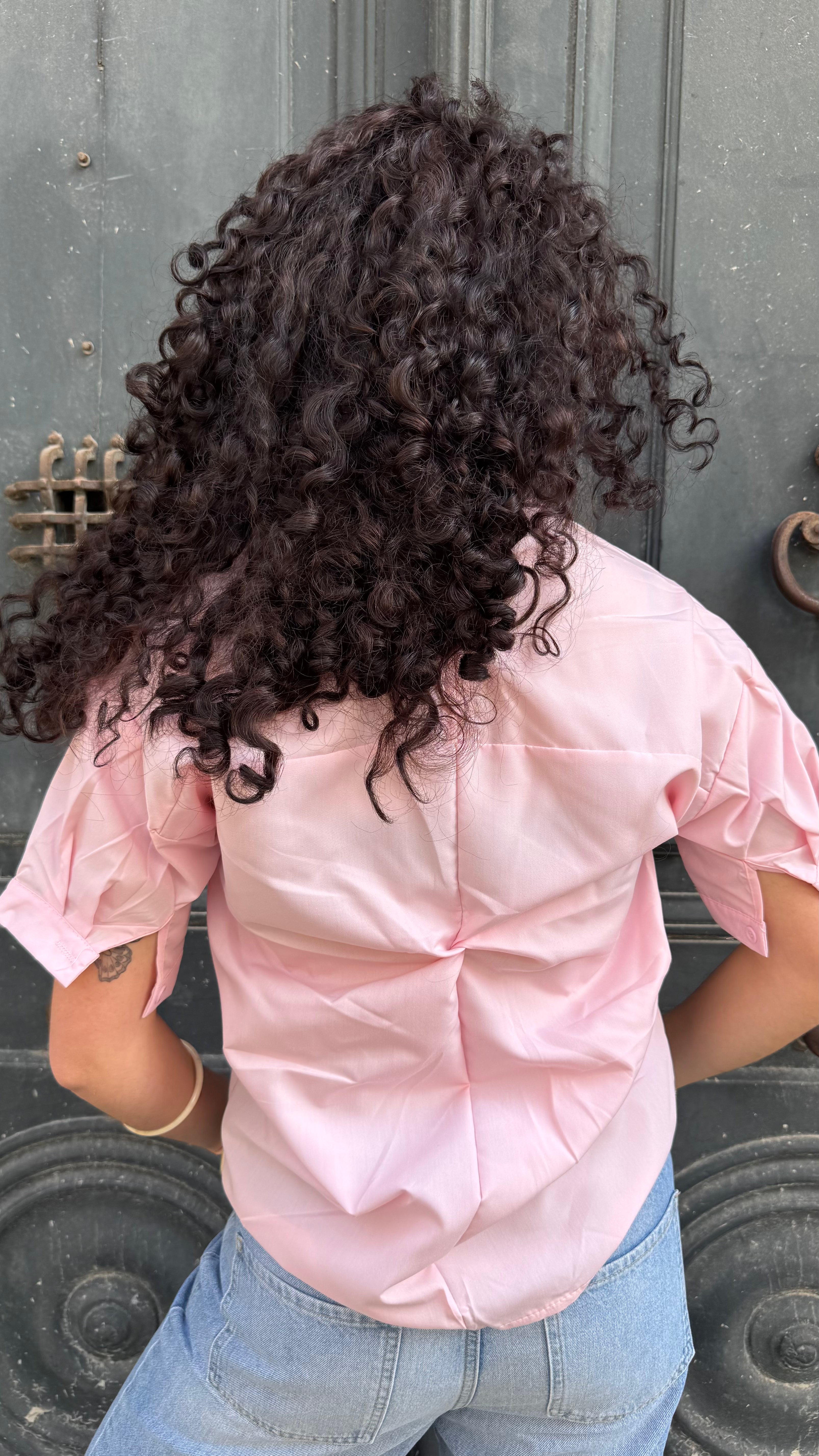 Chemise rose manches courtes