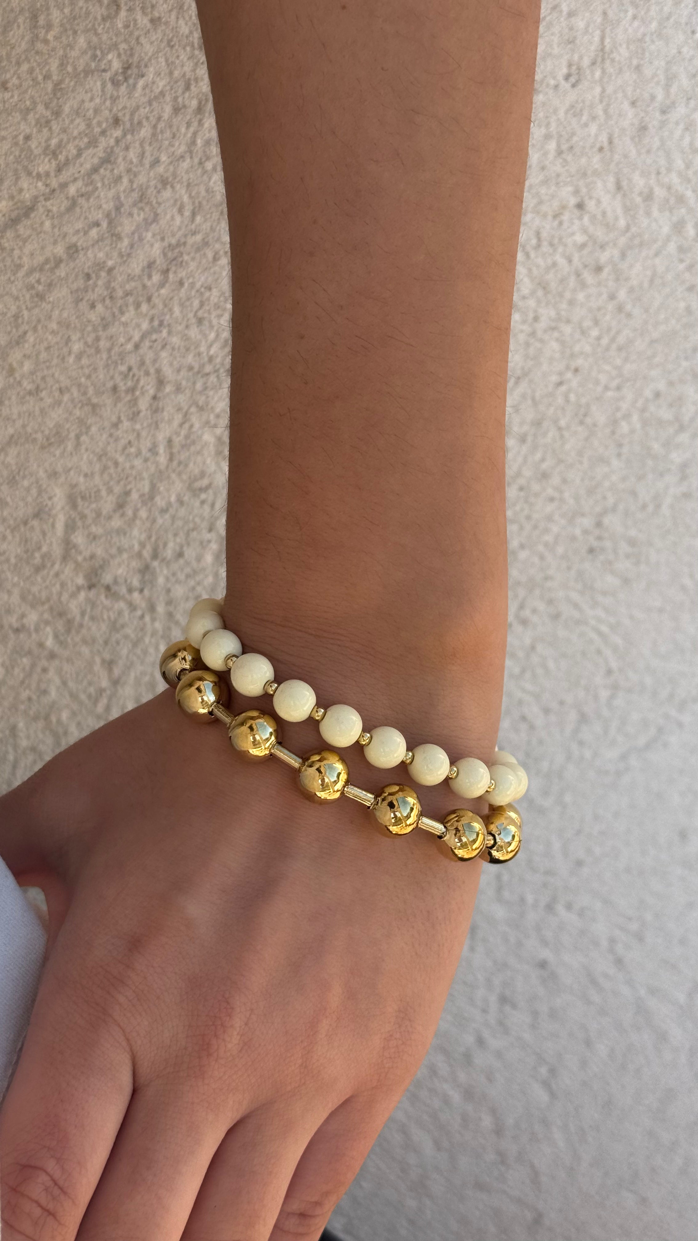 Bracelet Perles Rose & Doré