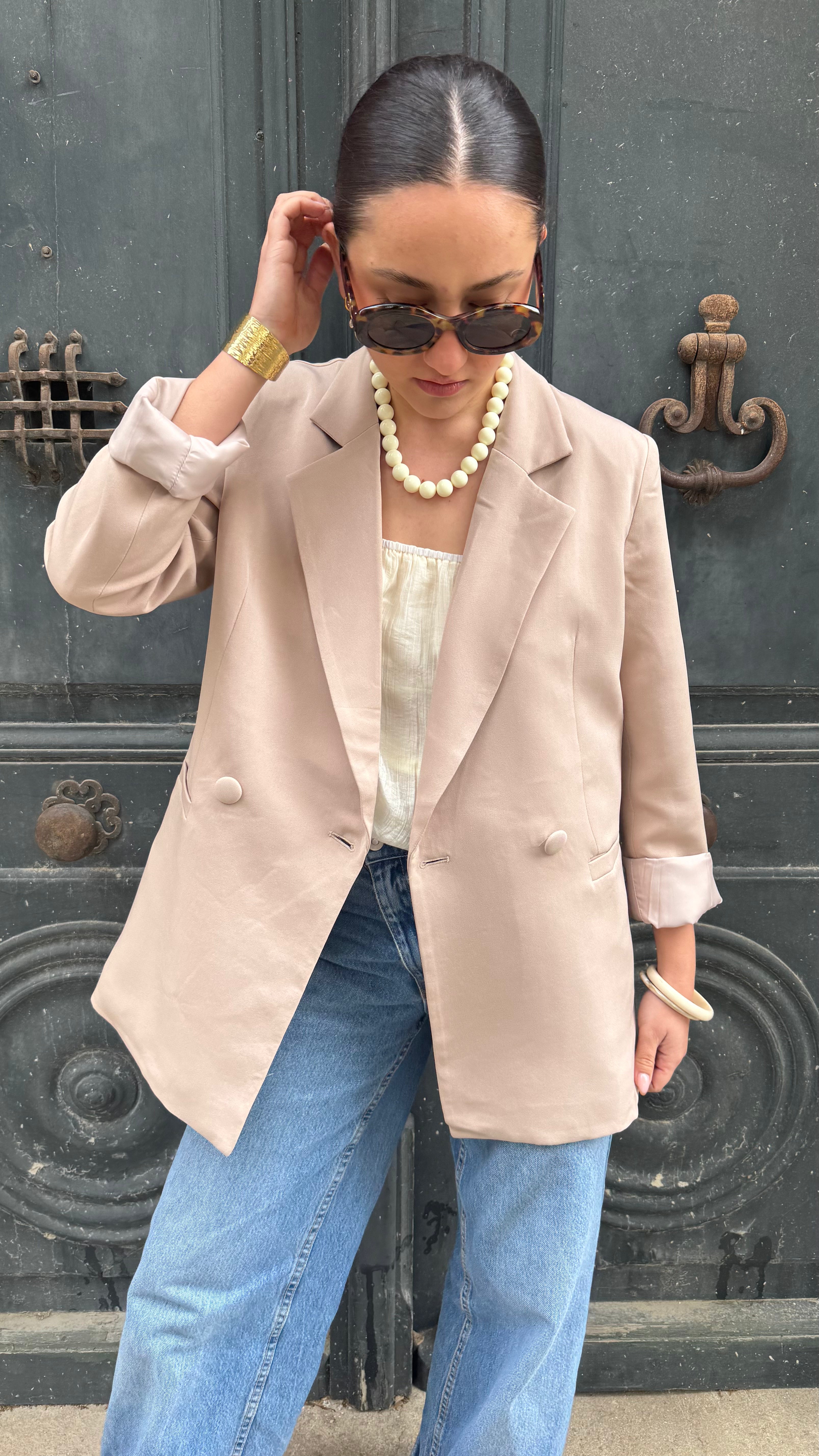 Blazer beige oversize