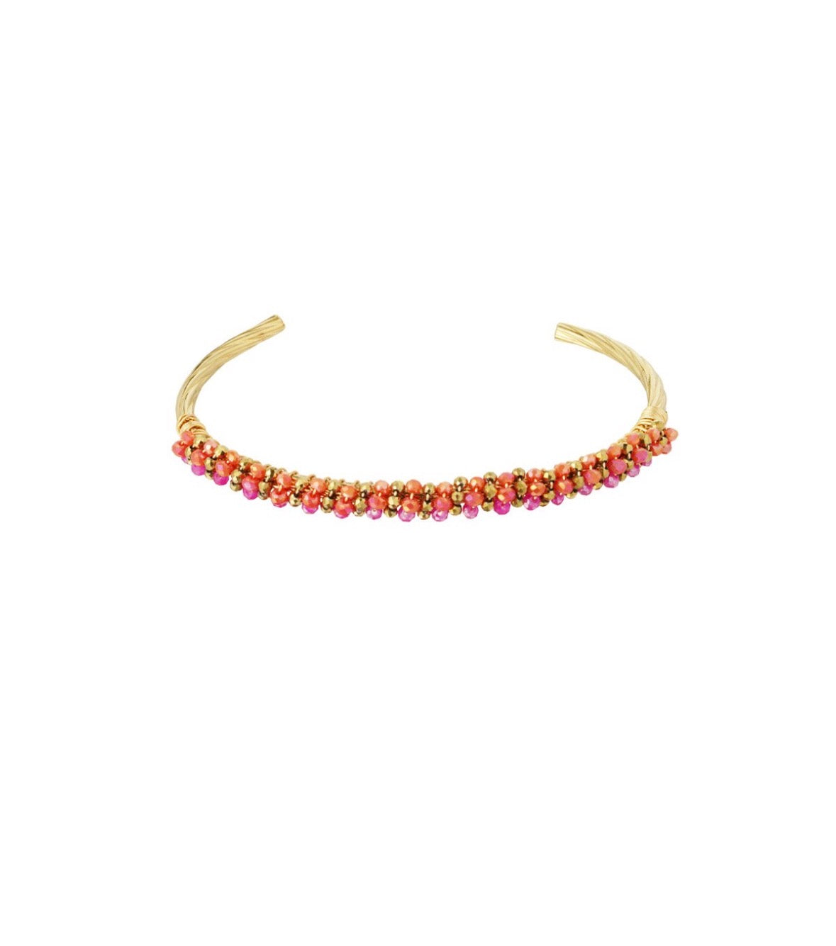 Jonc ajustable perles cristal