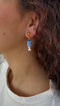 Boucles d'oreilles So Goudes – Poisson Bleu | Micasa Bijoux