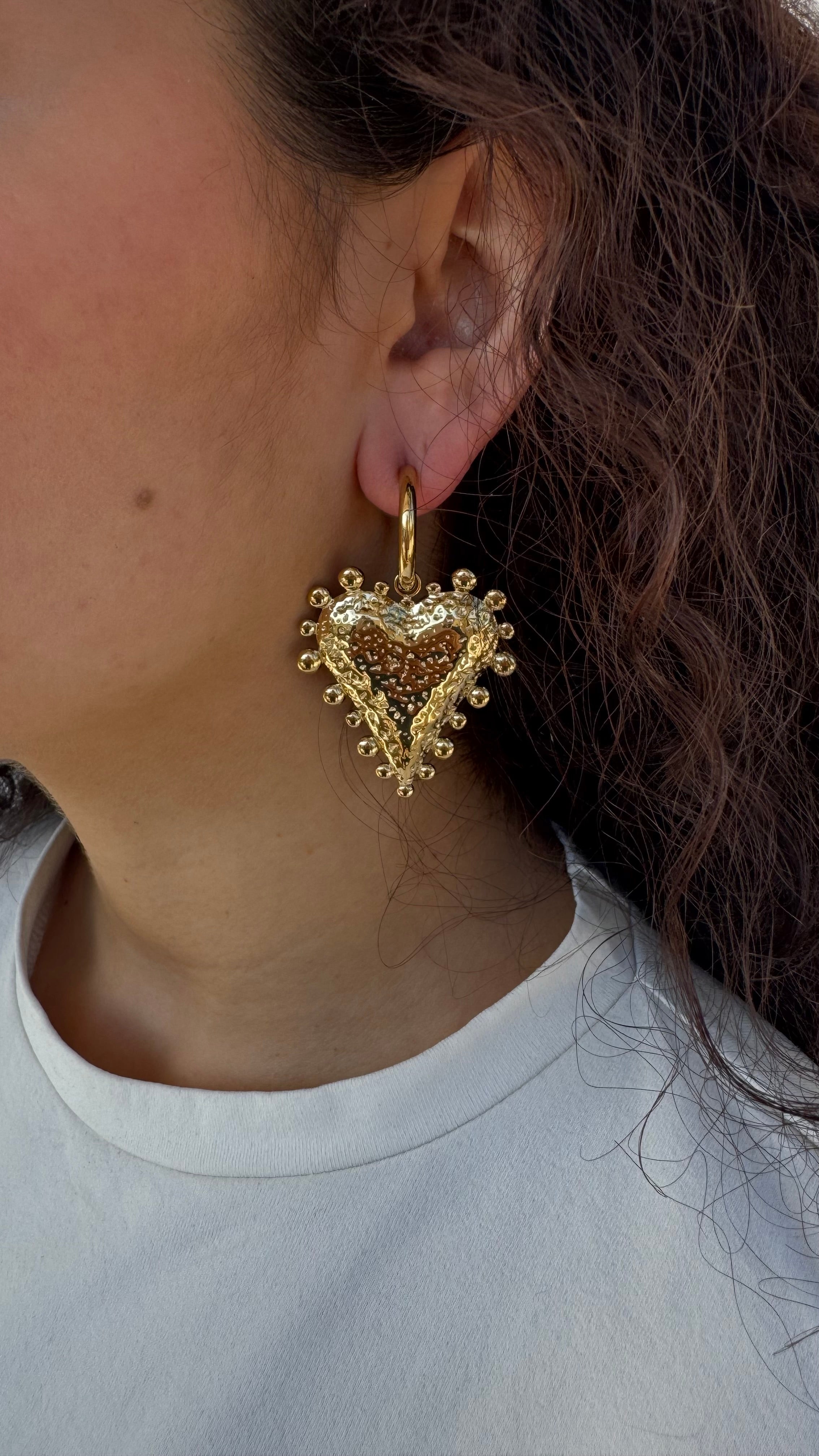 Boucles d'oreilles Cœur Baroque Doré